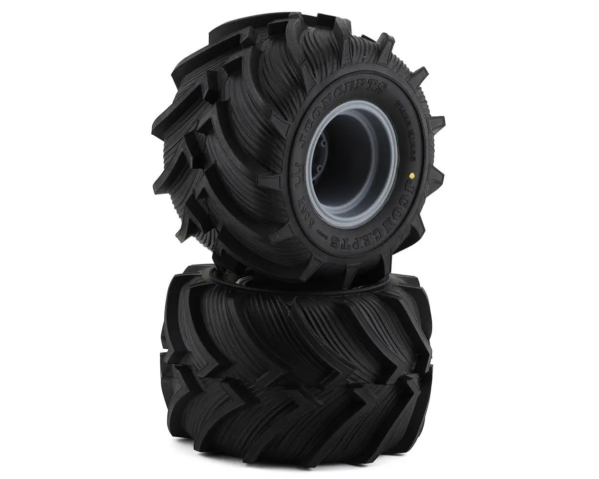 Jconcepts Fling Kings Pre-Mounted Monster Truck Tires (Silver) (2) (Yellow) 1