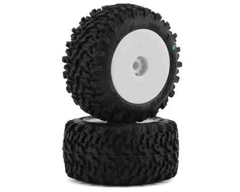 Jconcepts Mini-B/Mini-T 2.0 Scorpios Pre-Mounted Rear Tires (White) (2) (Green) 1