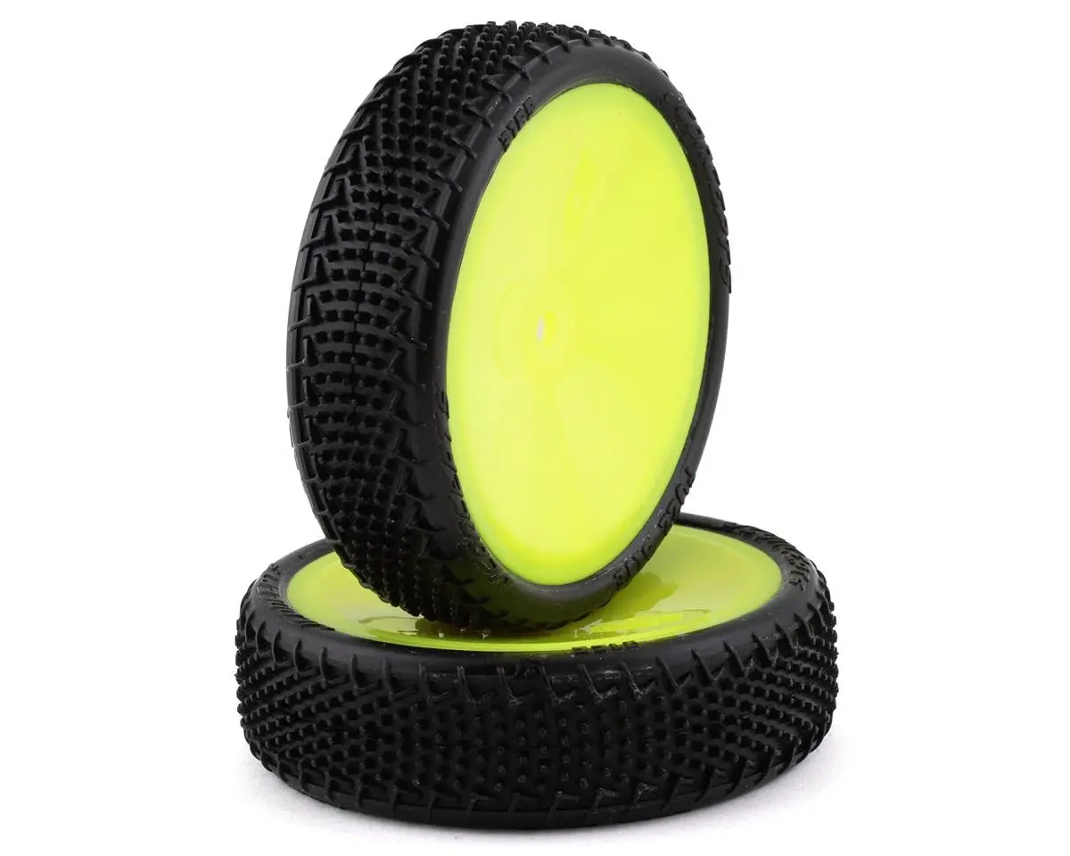 Jconcepts Fuzz Bite Lp 2.2 Pre-Mounted 2Wd Front Buggy Carpet Tires (Yellow) (2) W/12Mm Hex (Pink) 1