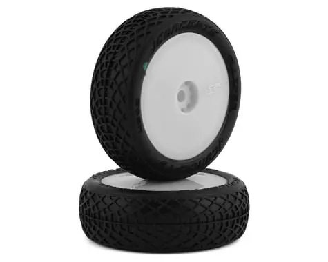 Jconcepts Mini-B Ellipse Pre-Mounted Front Tires (White) (2) (Green) 1