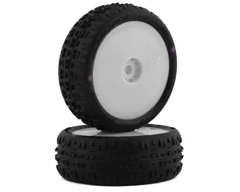 Jconcepts Mini-B Swagger Pre-Mounted Front Tires (White) (2) (Pink) 1