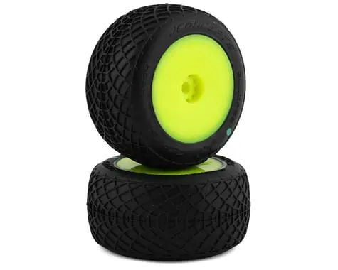 Jconcepts Mini-B/Mini-T Ellipse Pre-Mounted Rear Tires (Yellow) (2) (Green) 1