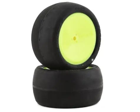 Jconcepts Smoothie 2 2.2" Pre-Mounted Rear Buggy Tires (Yellow) (2) (Silver) W/12Mm Hex 1