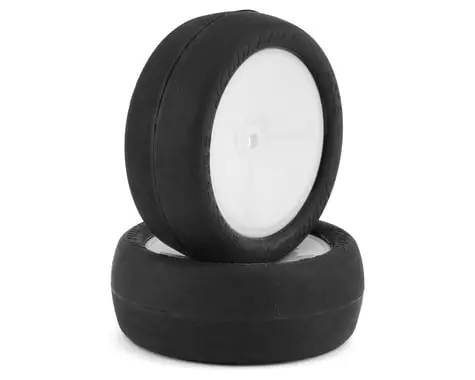 Jconcepts Smoothie 2 2.2" Pre-Mounted 2Wd Front Buggy Tires (White) (2) (Silver) W/12Mm Hex 1