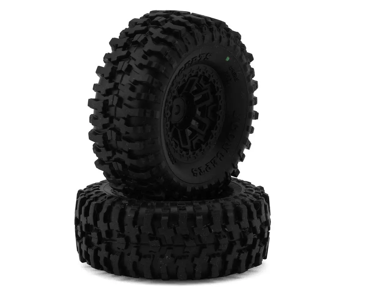Jconcepts Tusk 1.0" Pre-Mounted Tires W/Shuttle Wheels (2) (2.25”) (Trx-4M) (Green) 1
