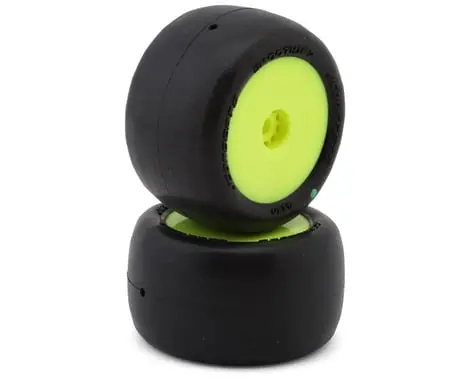 Jconcepts Mini-B/Mini-T Smoothie 2 Pre-Mounted Rear Tires (Yellow) (2) (Green) 1