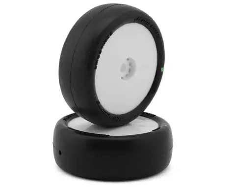 Jconcepts Mini-B Smoothie 2 Pre-Mounted Front Tires (White) (2) (Green) 1
