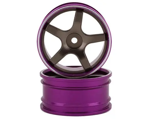 Killerbody 5-Spoke Aluminum On-Road Wheels (Grey/Purple) (2) (3Mm Offset) W/12Mm Hex 1