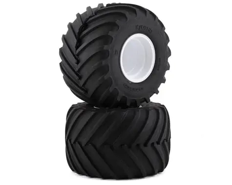 Kyosho Usa-1 Pre-Mounted Monster Truck Tire & Wheel (White) (2) (17Mm Hex) 1