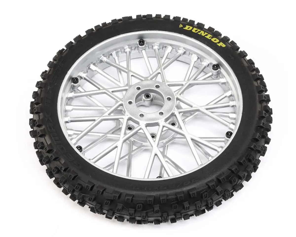Losi Promoto-Mx Dunlop Mx53 Front Pre-Mounted Tire (Chrome) 1
