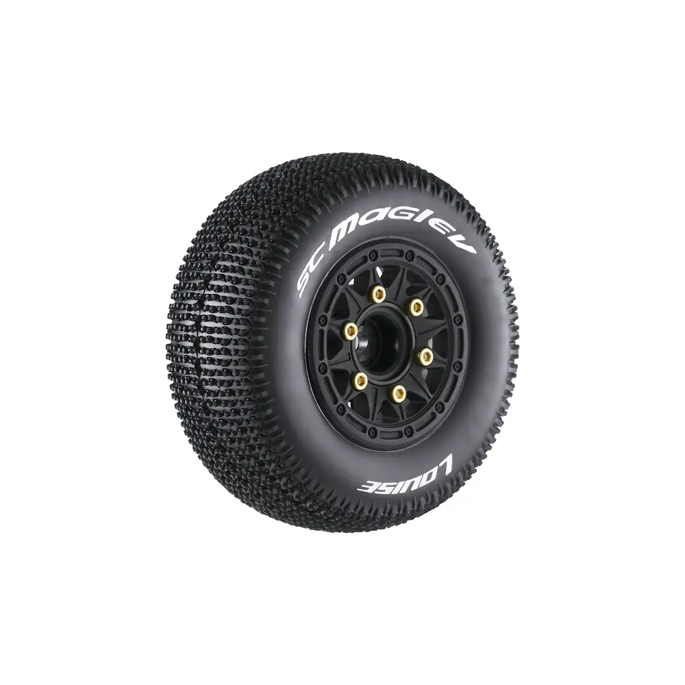 Sc-Maglev 1/10 Short Course Tires, Soft, 12, 14 & 17Mm Removable Hex On Black Rim (2) 1