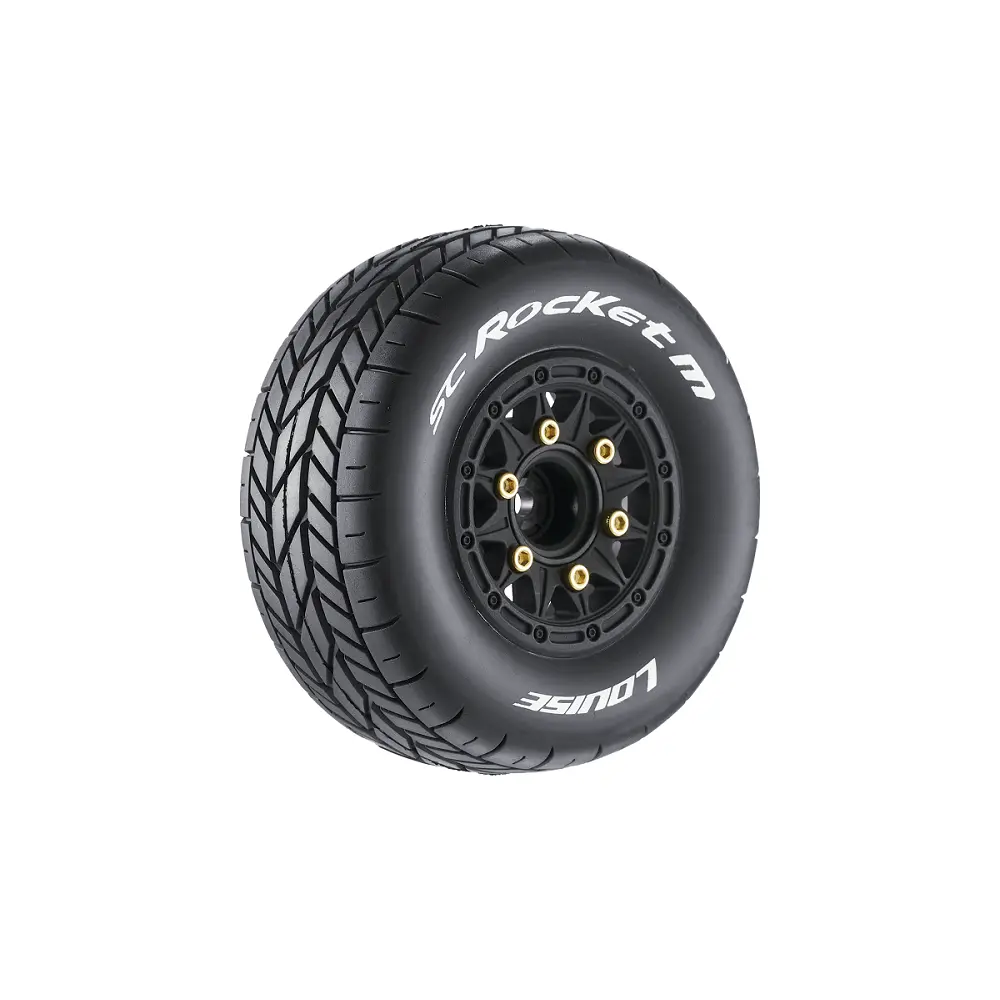 Sc-Rocket M Oval Track 1/10 Short Course Tires, Soft, 12, 14 & 17Mm Removable Hex On Black Rim (2) 1