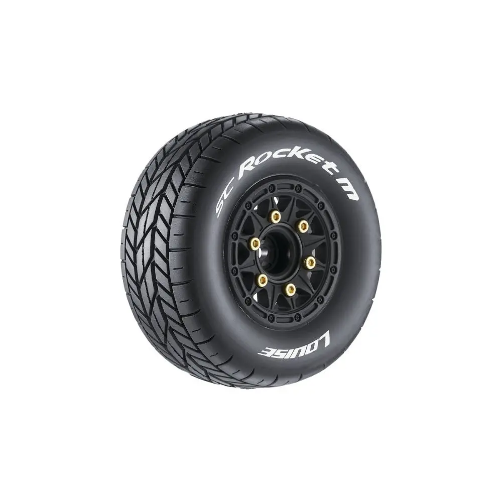 Louise R/C Sc-Rocket M 2.2/3.0"- 12,14,17Mm Rem Hex Blk Whls(2) 1