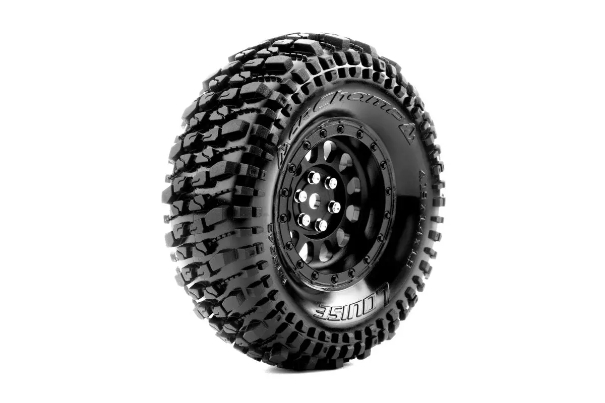 Cr-Champ 1/10 1.9" Crawler Class 1 Tires, 12Mm Hex, Super Soft, Mounted On Black Rim, Front/Rear (2) 1