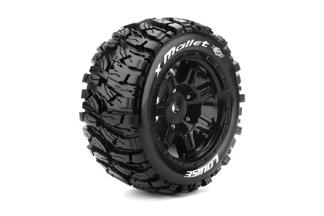Louise R/C X-Mallet 4.3" On Black Wheels (For X-Maxx)(2) 1