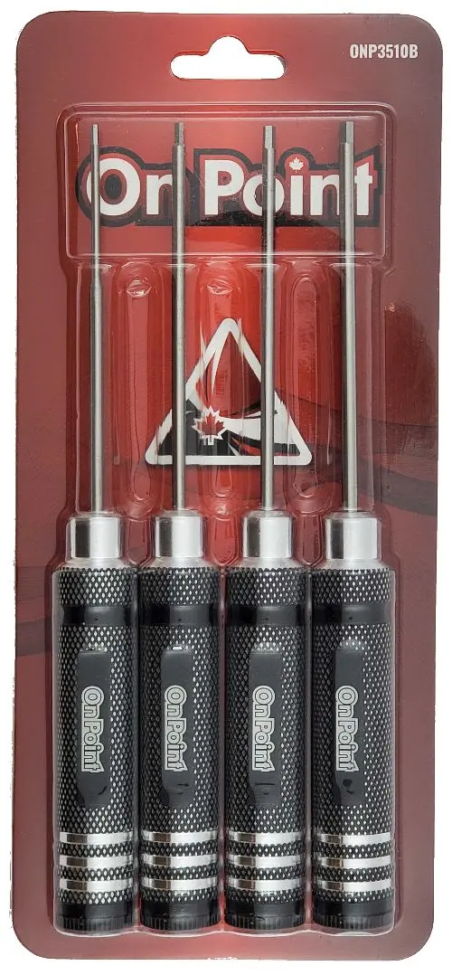 On Point Hex Screwdrivers (4) Size: 1.5/2.0/2.5/3.0Mm - Black 1
