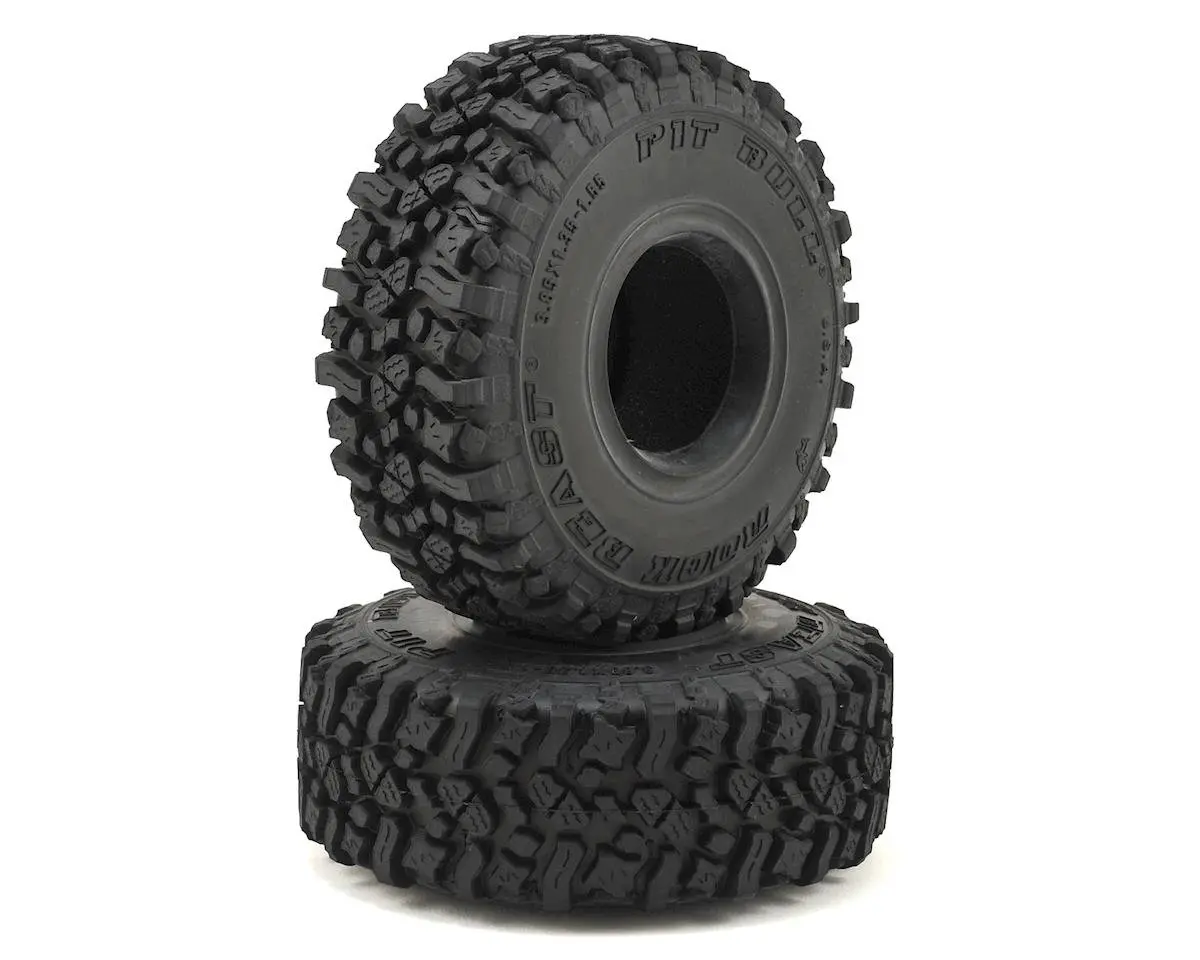 Pit Bull Tires Rock Beast 1.55" Scale Rock Crawler Tires W/Foams (2) (Alien) 1