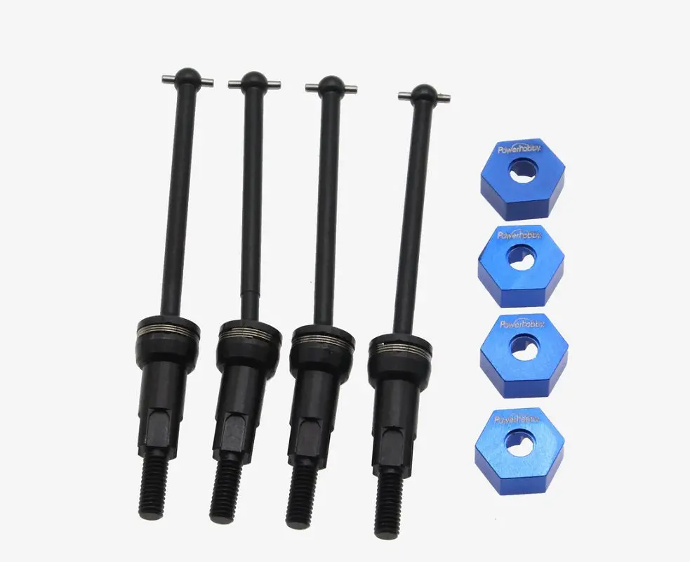 Powerhobby Front & Rear Cvd Axles Drive Shafts, Black, For Arrma Grom, 4Pcs 1