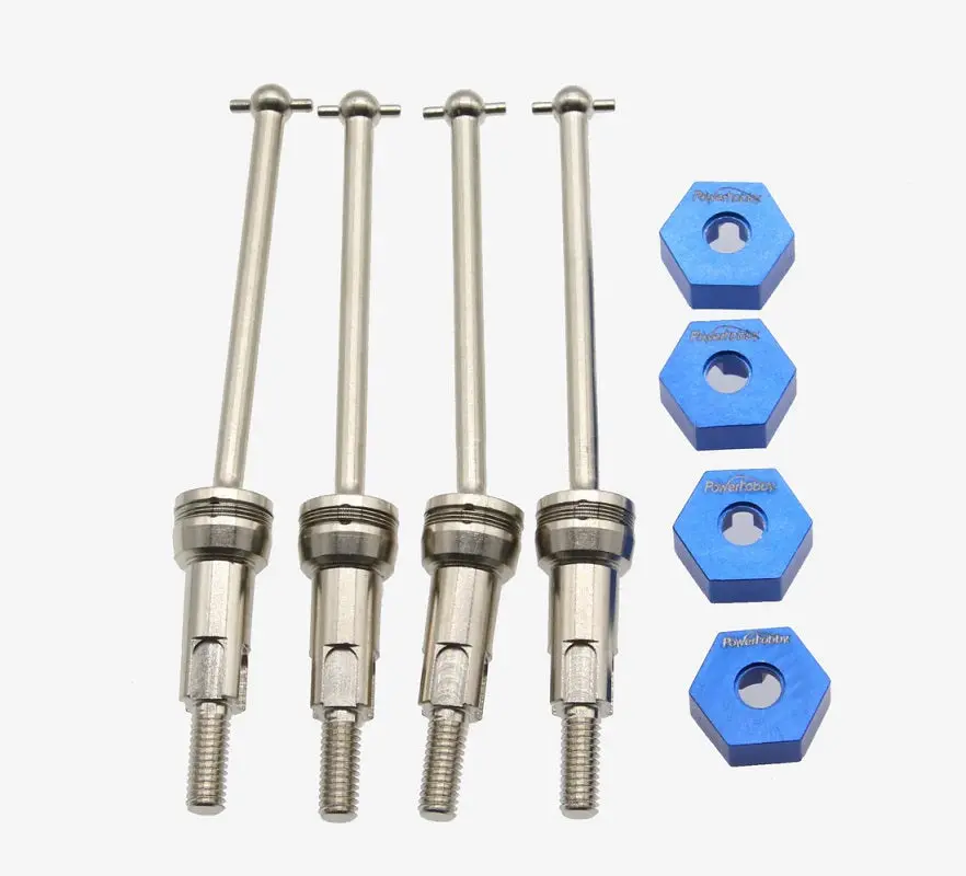 Powerhobby Front & Rear Cvd Axles Drive Shafts, Silver, For Arrma Grom, 4Pcs 1