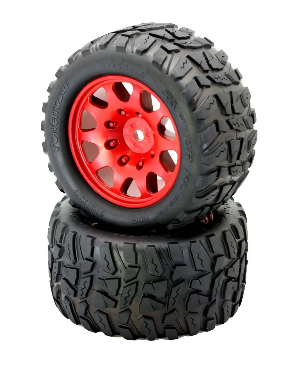 Raptor Xl Belted Tires / Viper Wheels (2) Traxxas X-Maxx 8S-Red 1