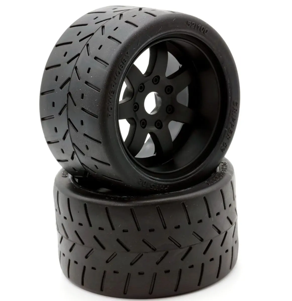 Powerhobby 1/8 Gripper 54/100 Belted Mounted Tires 17Mm Black 1