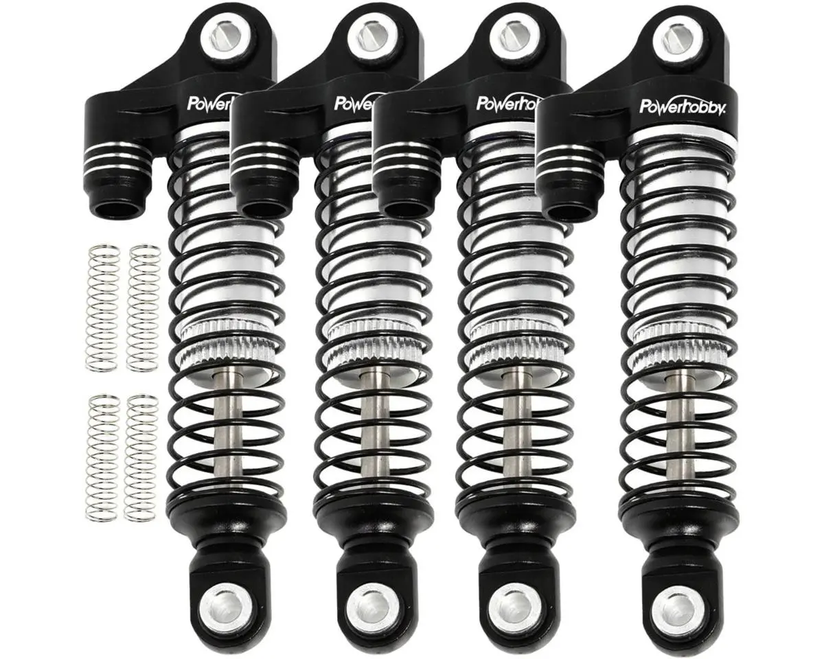 Power Hobby Aluminum 51Mm Long Travel Shocks, Black, For Traxxas Trx-4M 1