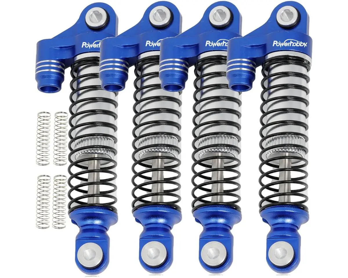 Power Hobby Aluminum 51Mm Long Travel Shocks, Blue, For Traxxas Trx-4M 1