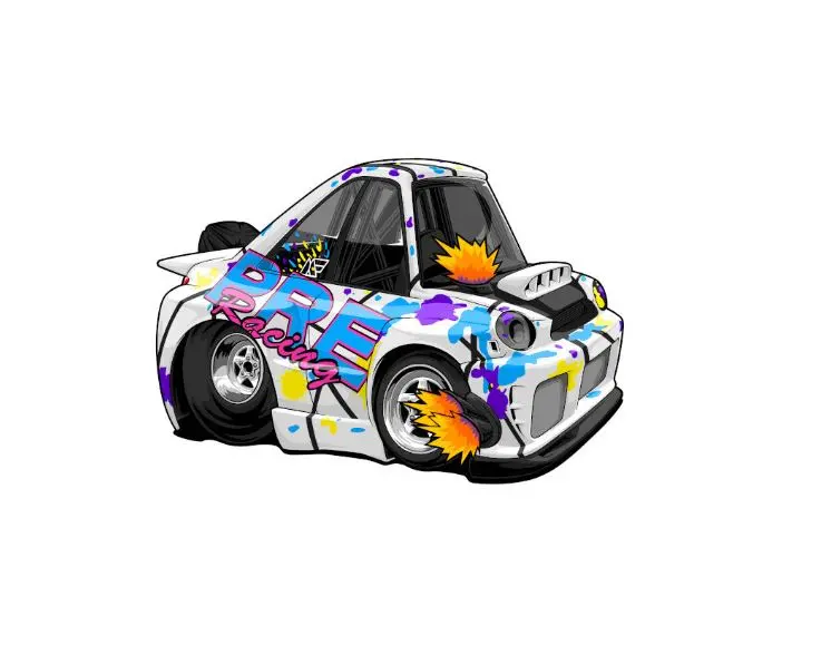 Preracing - Wrx Cartoon Racing Sticker 1
