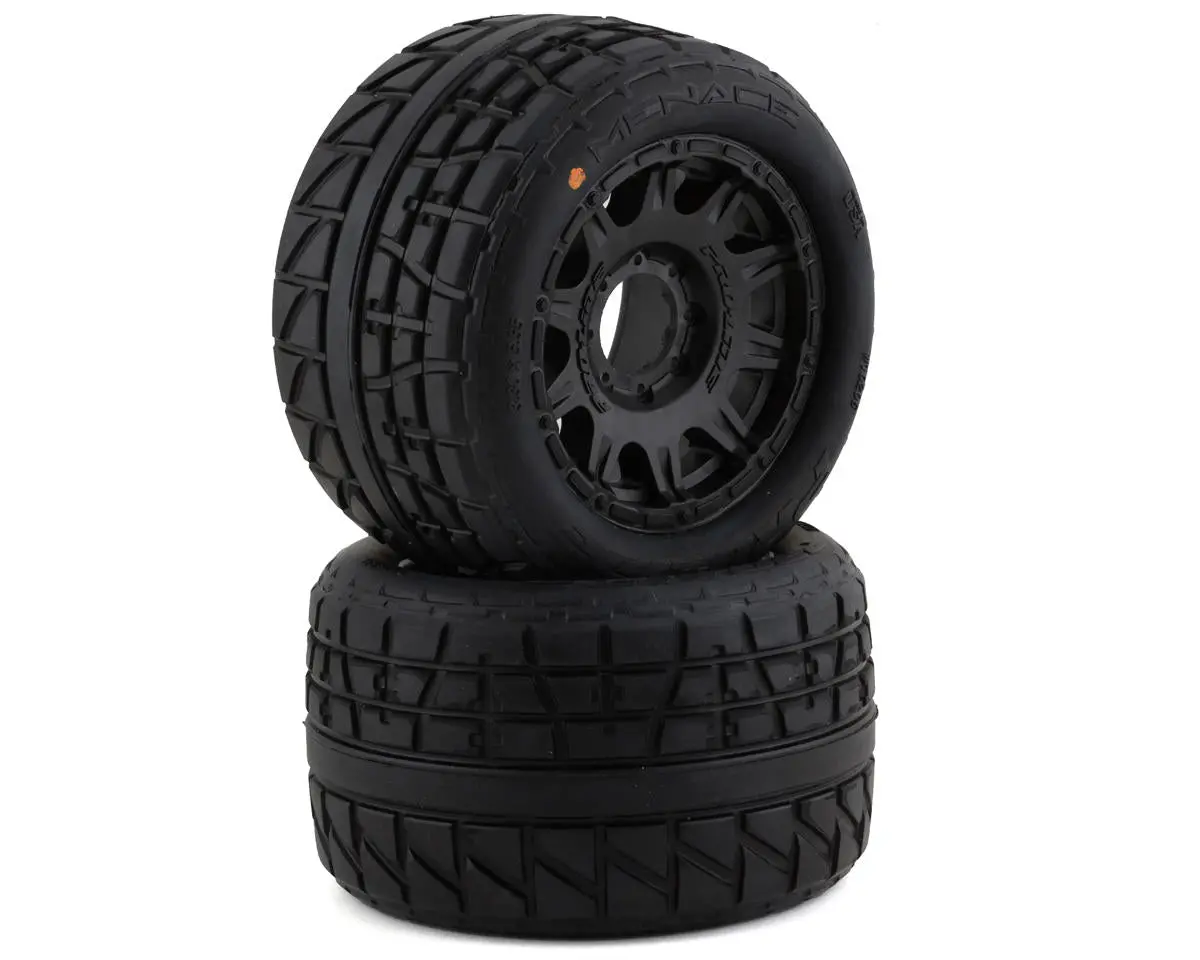 Pro-Line 1/8 Menace Hp Belted 3.8" Pre-Mounted Truck Tires (2) (Black) (S3) W/Raid Wheels 1