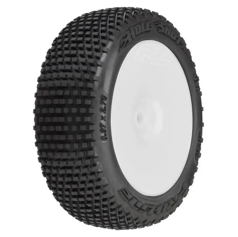 Pro-Line Hole Shot 3.0 Buggy Tires Mtd Velocity White Wheels 1
