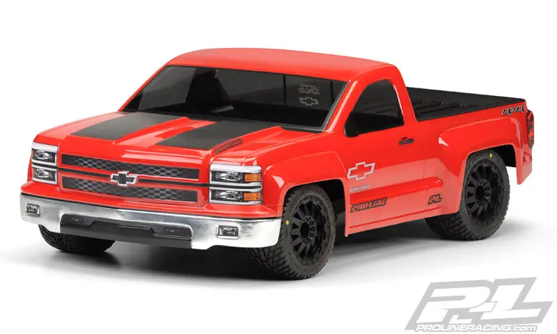 Pro-Line Chevy Silverado Pro-Touring Clear Body For Pro-Fusion Sc 4X4, Slash 2Wd, Slash 4X4, 22Sct, Scte, Sct410 & 1/10 Rally (With Extended Body Mounts) 1