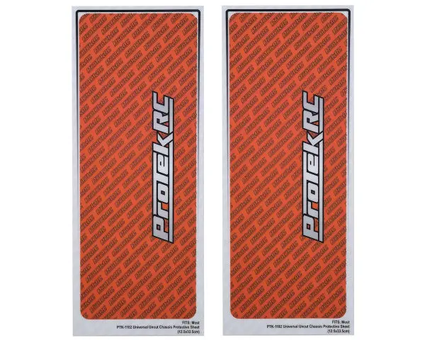 Protek Rc Universal Chassis Protective Sheet (Orange) (2) (12.5X33.5Cm) 1