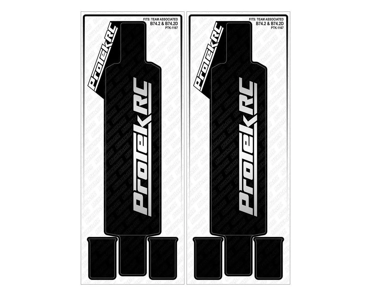 Protek Rc Team Associated B74.2 & B74.2D Chassis Protector (2) (Black) 1