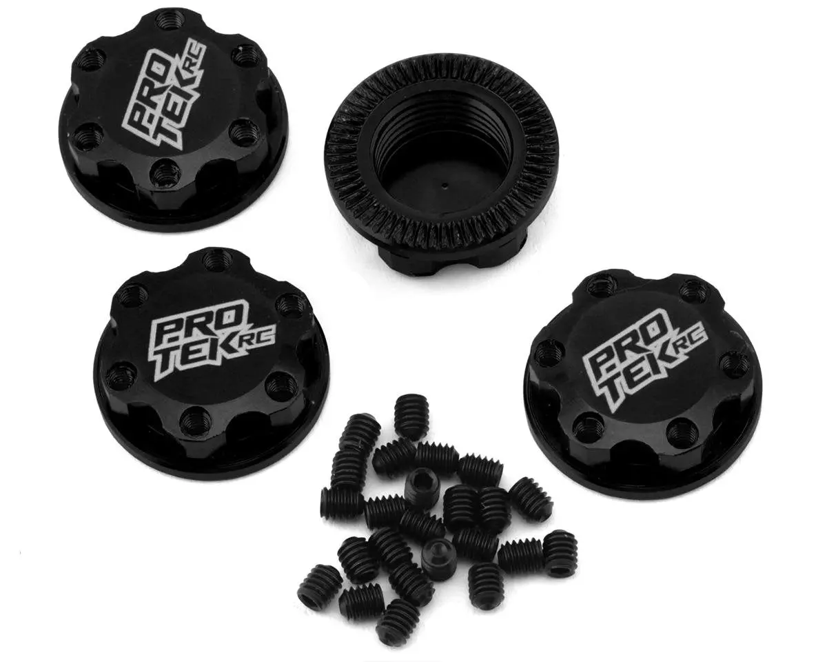 Protek Rc 17Mm Captured & Knurled Magnetic Wheel Nuts (4) (Black) 1