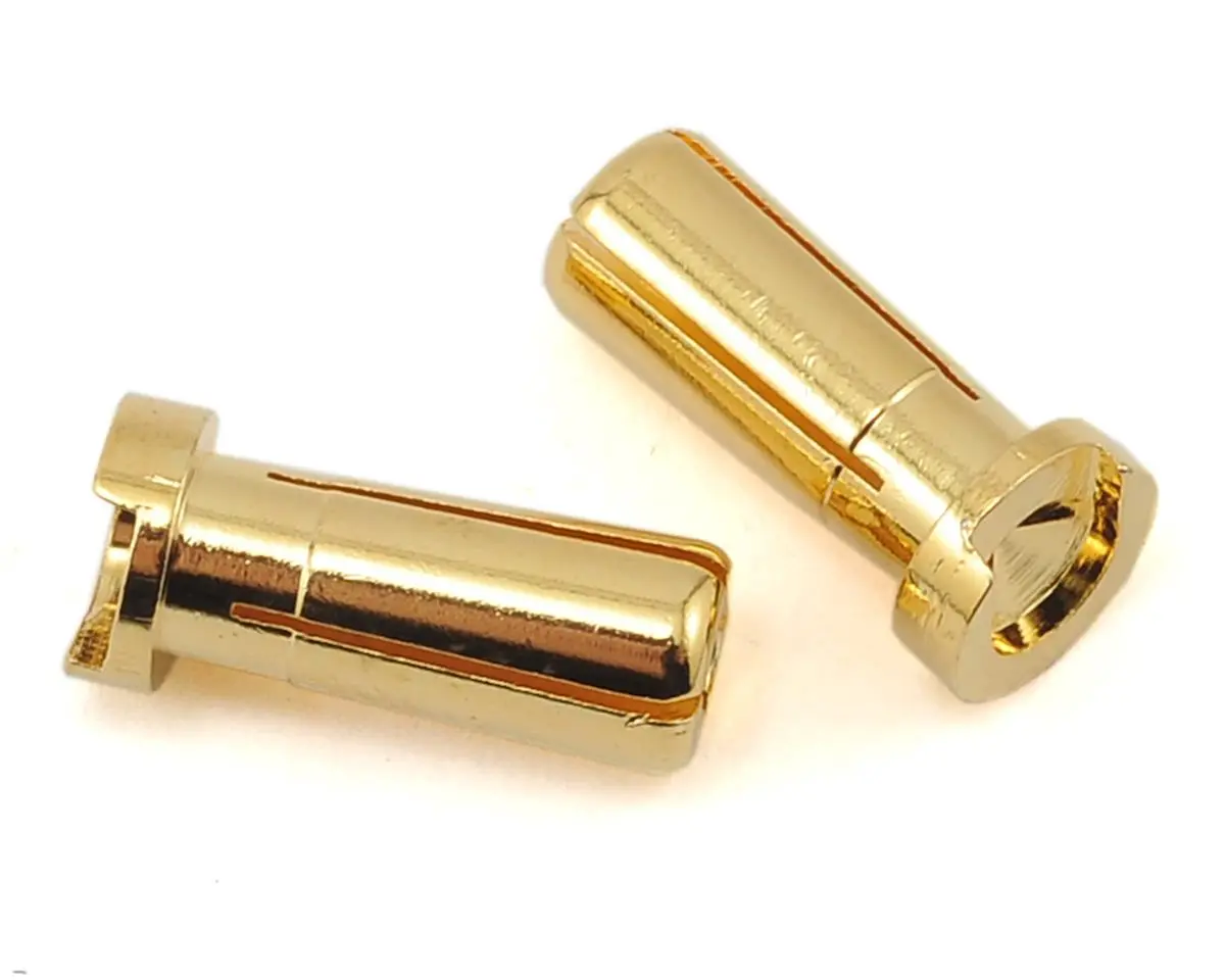 Protek Rc Low Profile 5Mm "Super Bullet" Solid Gold Connectors (2 Male) 1