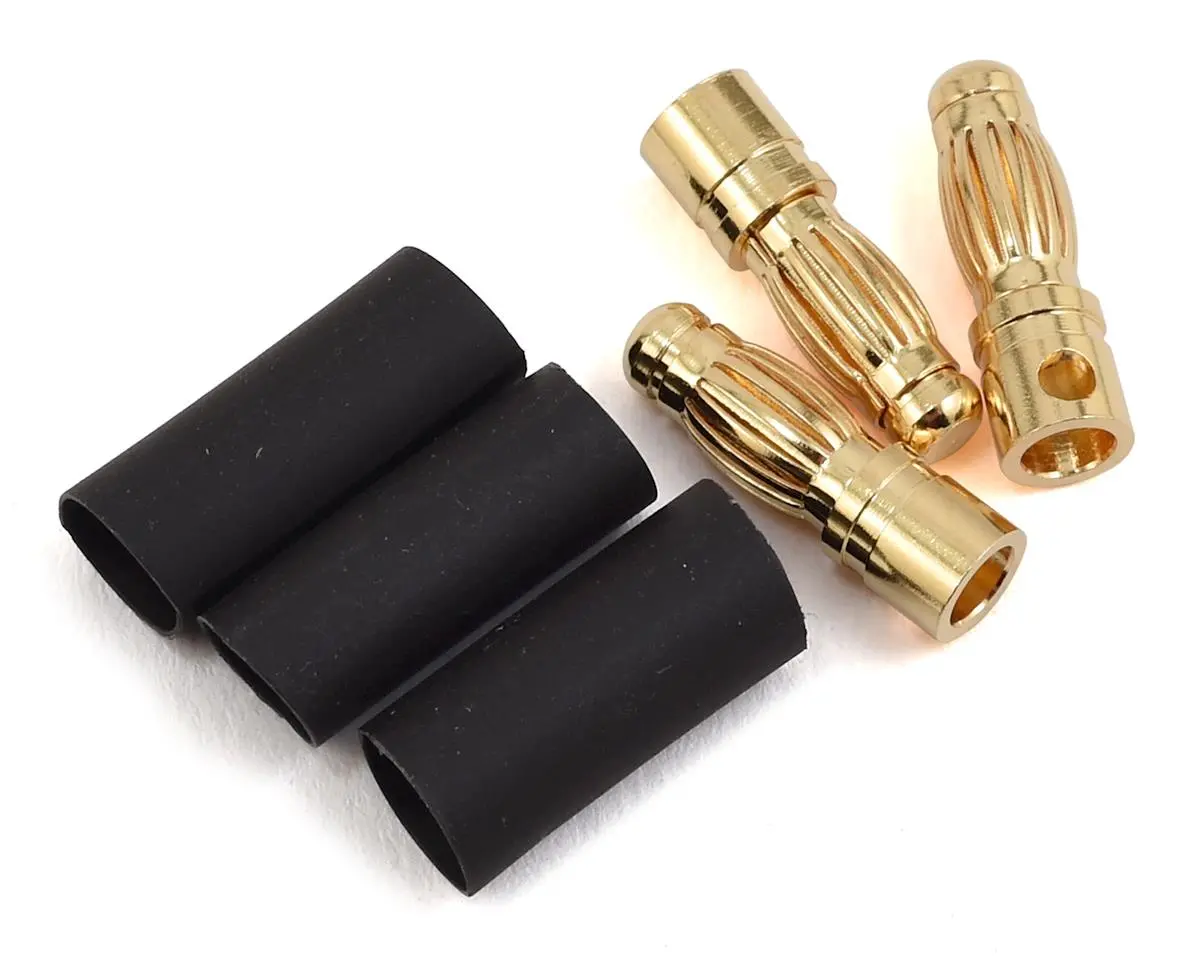 Protek Rc 4Mm Short Serrated Male Bullet Connector W/Shrink Tube (3) 1
