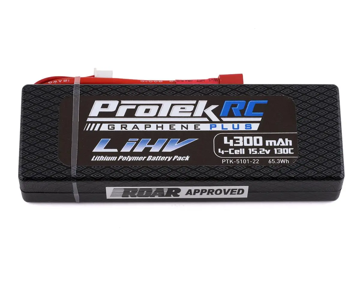 Protek Rc 4S 130C Low Ir Si-Graphene + Hv Lcg Lipo Battery (15.2V/4300Mah) W/T-Style Connector (Roar Approved) 1
