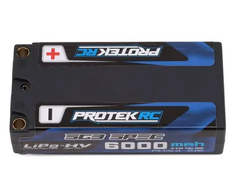 Protek Rc 2S 150C Low Ir Sg3 Hv Shorty Lipo Battery (7.6V/6000Mah) W/5Mm Connectors (Roar Approved) 1