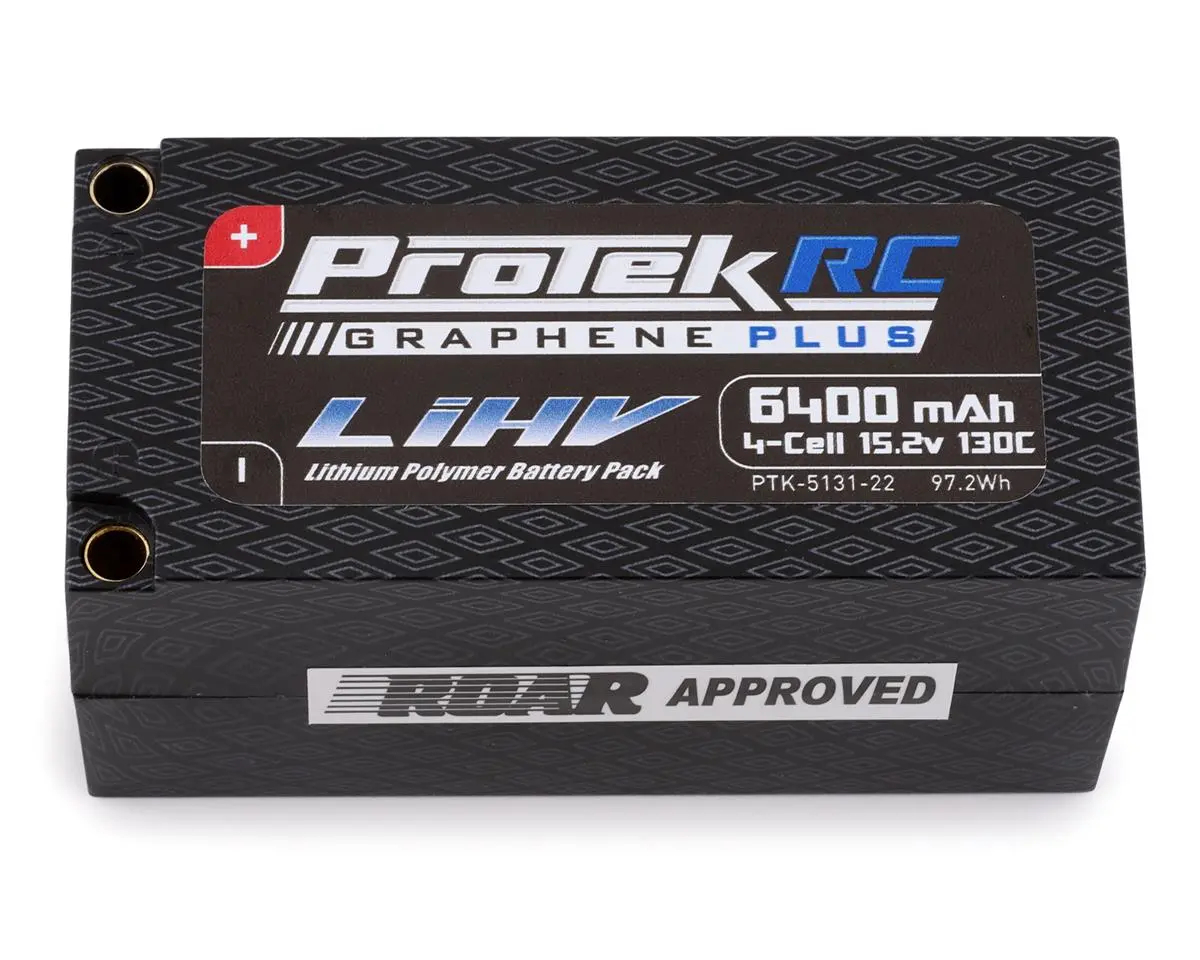Protek Rc 4S 130C Low Ir Si-Graphene+ Hv Shorty Lipo Battery (15.2V/6400Mah) W/5Mm Connector (Roar Approved) 1