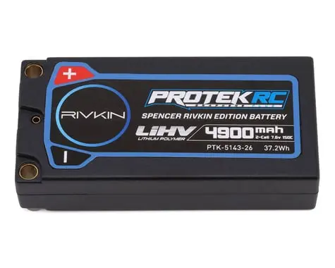 Protek Rc Spencer Rivkin 2S 150C Low Ir Sg3 Hv Ulcg Shorty Lipo Battery (7.6V/4900Mah) W/5Mm Connectors (Roar Approved) 1
