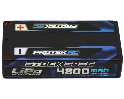 Protek Rc 2S 150C Low Ir Si-G "Stock Spec" Lcg Shorty Lipo Battery (7.4V/4800Mah) (Roar Approved) 1