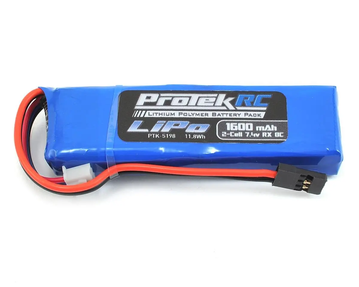 Protek Rc Lightweight Lipo Receiver Battery Pack (Mugen/Ae/Xray/8Ight-X) (7.4V/1600Mah) (W/Balance Plug) 1