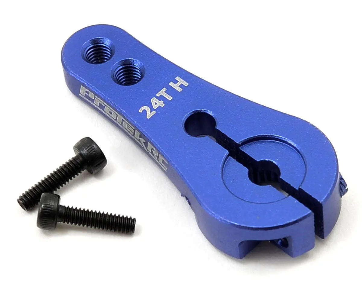 Protek Rc 4Mm Aluminum Long Clamping Servo Horn (Blue) (24T-Hitec) 1