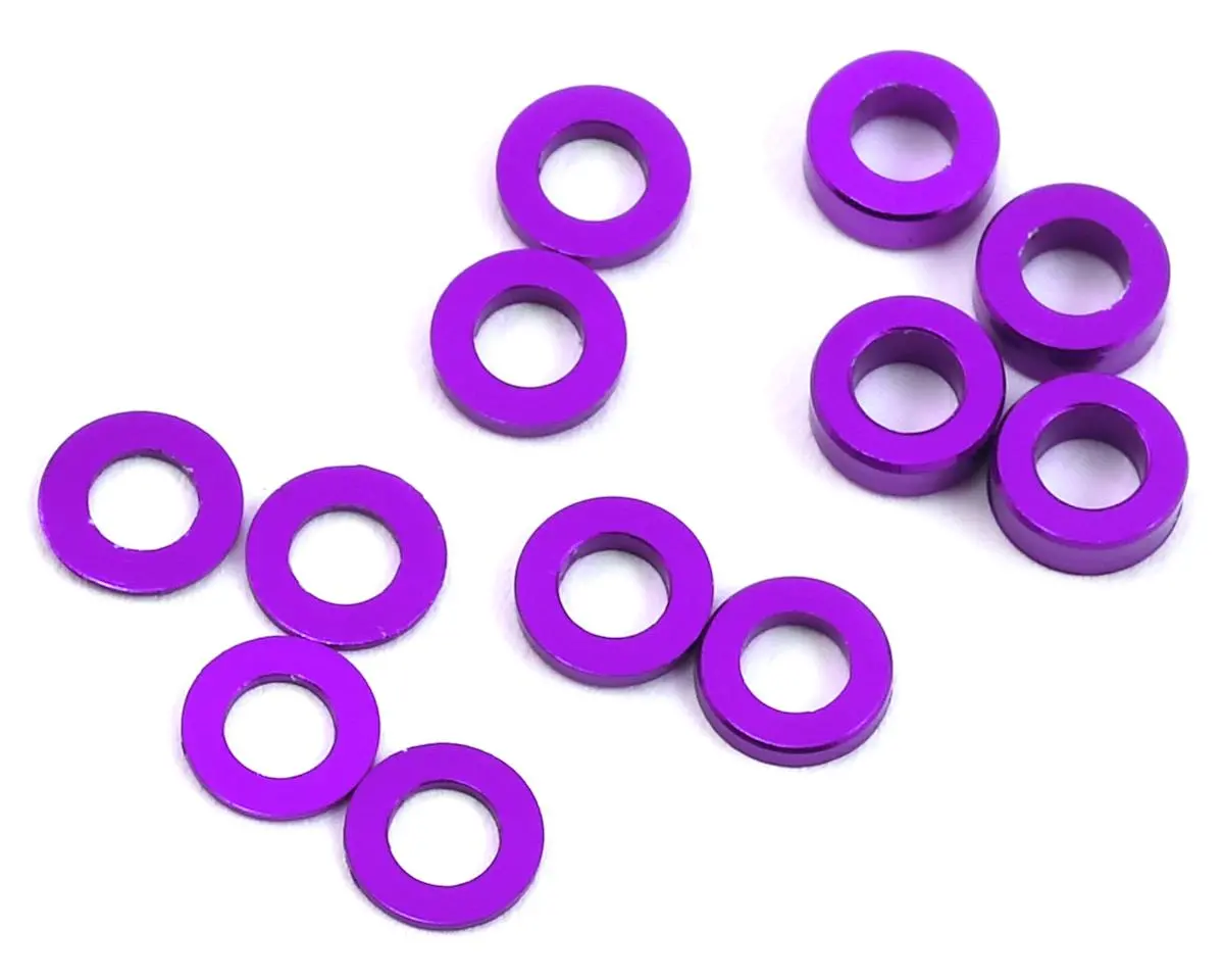 Protek Rc Aluminum Ball Stud Washer Set (Purple) (12) (0.5Mm, 1.0Mm & 2.0Mm) 1