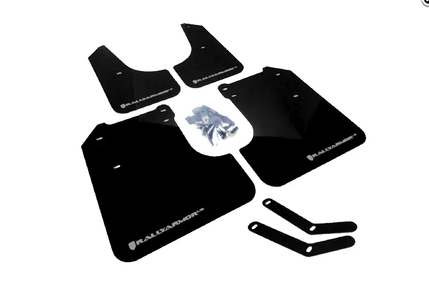 Rally Armor - Subaru 08-11 Wrx / Impreza - Polyurethane Mud Flap (Black W/ Silver Logo) 1