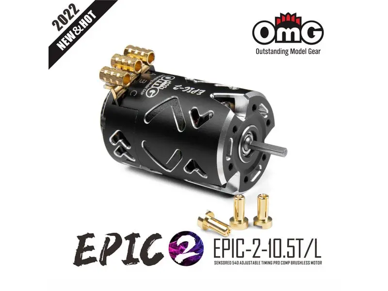 Omg Epic-2-10.5T/L/Bk - Epic-2 Brushless Motor 10.5T / Color: Black 1