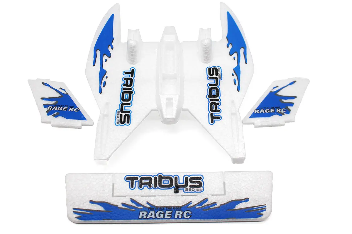 Rage Rc Foam Parts Set With Blue Decals; Tribus 1