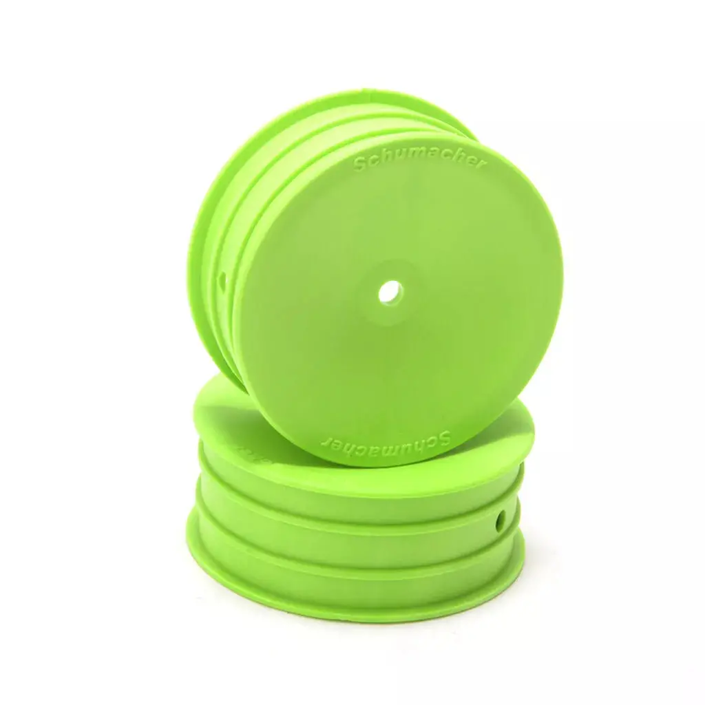 Schumacher Wheel; Hex Front - Green - 2Wd - Pr 1