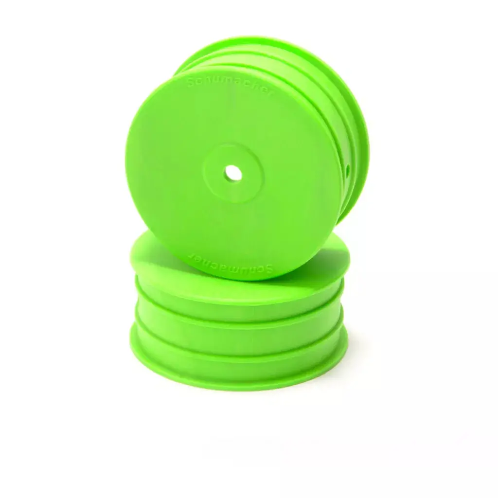 Schumacher Wheel; Hex Front - Green - 4Wd - Pr 1