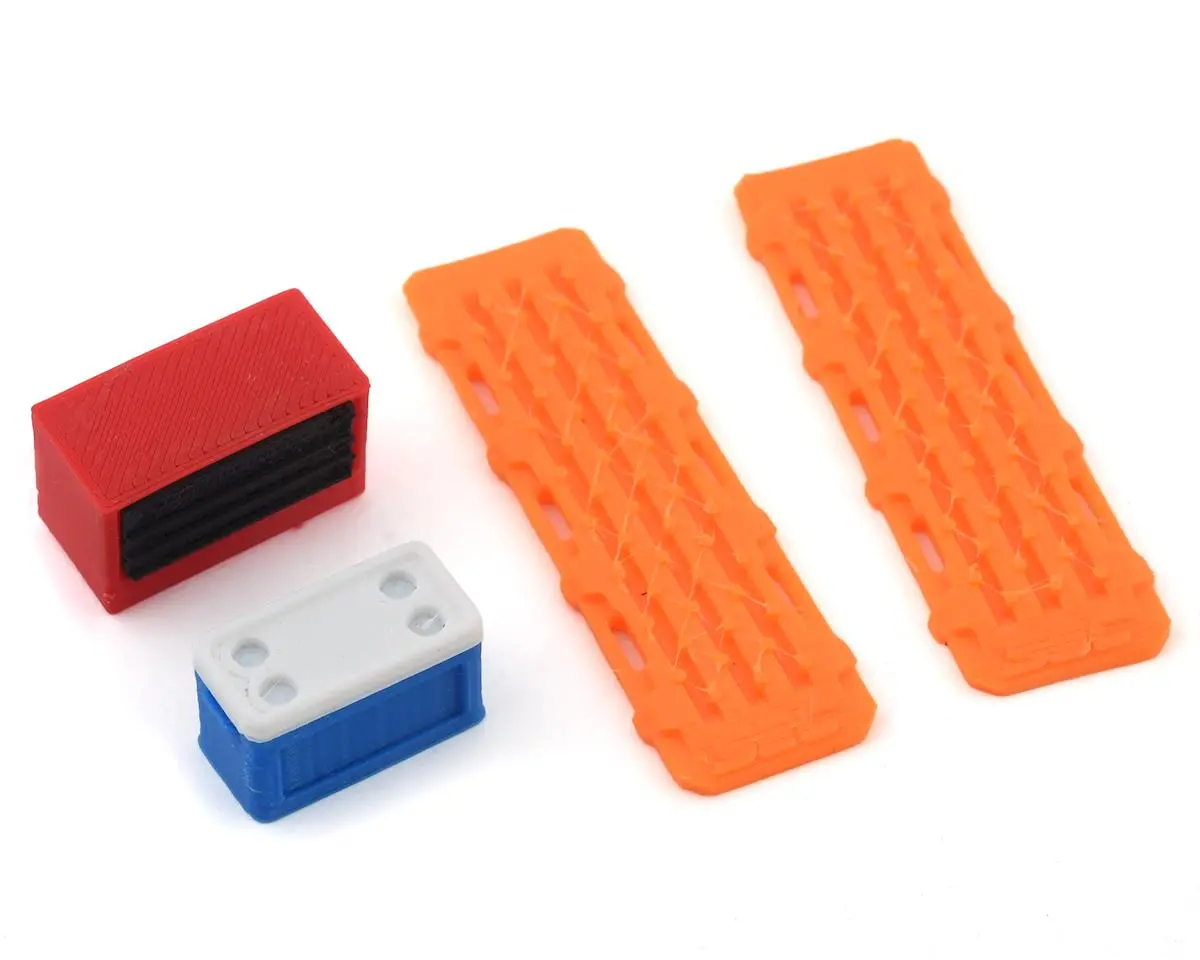 Scale By Chris 1/24 Scale Combo Pack 1 W/Red Tool Box, Blue Ice Chest, Orange Sand Ramps 1